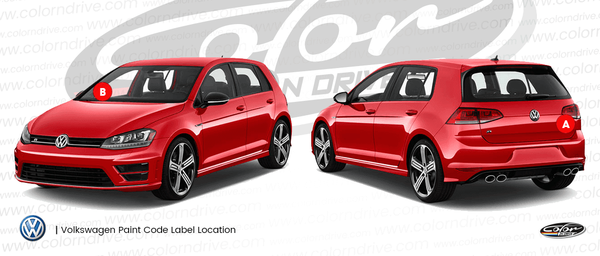 VOLKSWAGEN paint code label location diagram